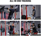 MAJOR FITNESS F22 Power Rack, 1600lbs All-in-One Squat Rack with Dual Pulley System, Heavy-Duty Steel Frame, Attachments & Storage for Home Gym Strength Training