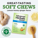 Dramamine Advanced Herbals Ginger Chews, Nausea Relief, Lemon-Honey, 20ct | From the Makers of Dramamine, Non-Drowsy, Morning Sickness Relief & Motion Sickness Relief During Travel, Soft Chews