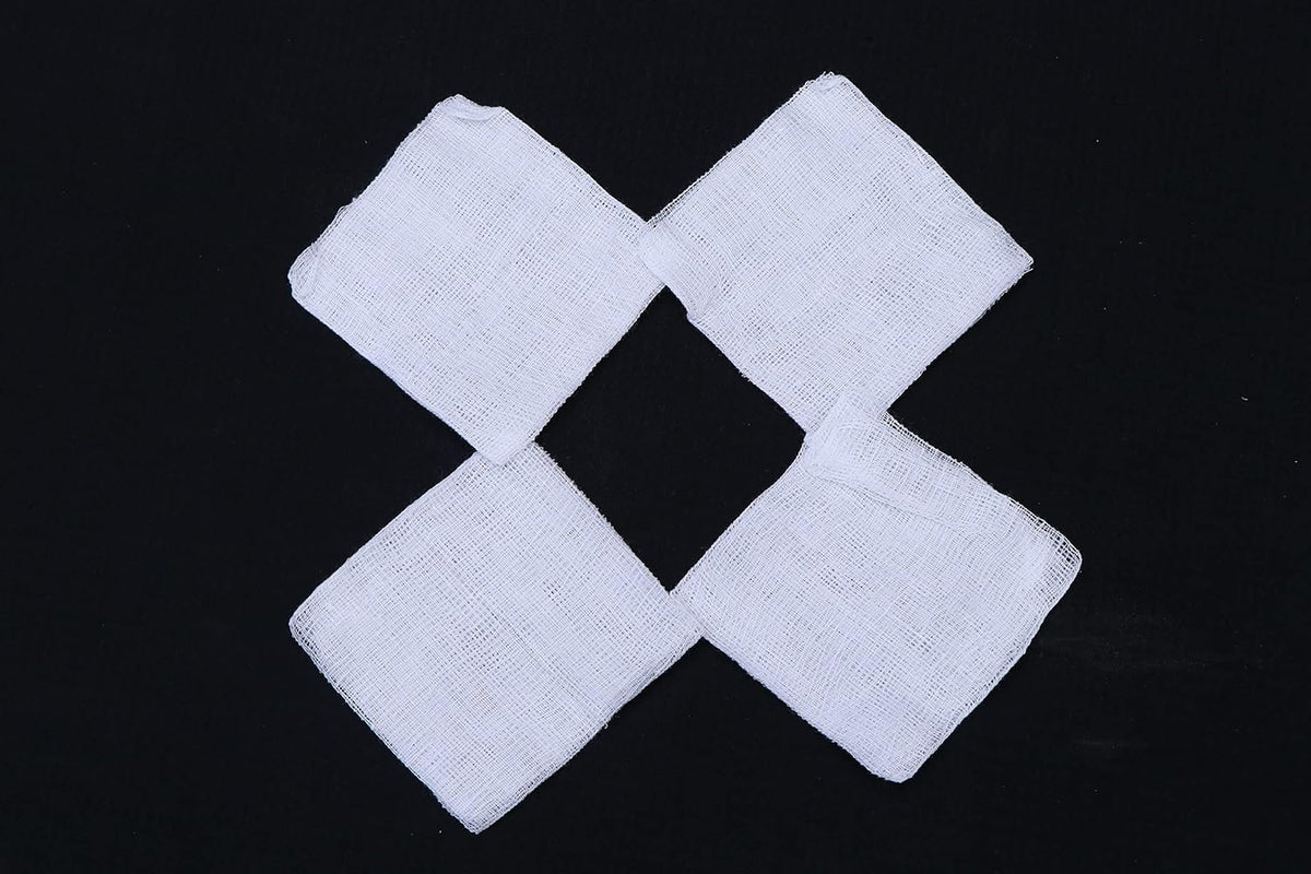 Sterile Gauze Swabs - 10x10cm, 12ply, (10 Packs) (5pcs per pack), Absorbent Cotton Wound Dressing, First Aid, Home Use,