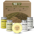 Terra Pure Hotel Toiletries, Shampoo & Conditioner Amenity Set, 150-Piece | Travel Size Guest Amenities, Hospitality Supplies, Hotels, Resorts, hotel room essentials, guest bathroom supplies, motels