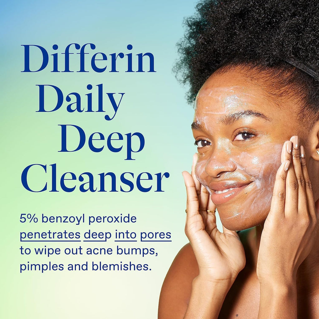 Differin Acne Kit, Adapalene Gel 0.1% + Benzoyl Peroxide Body Wash | Complete Acne Prone Skin Care Routine, Retinoid Gel Treatment, 5% Benzoyl Peroxide Face and Body Wash, Pimple-Fighting Bundle
