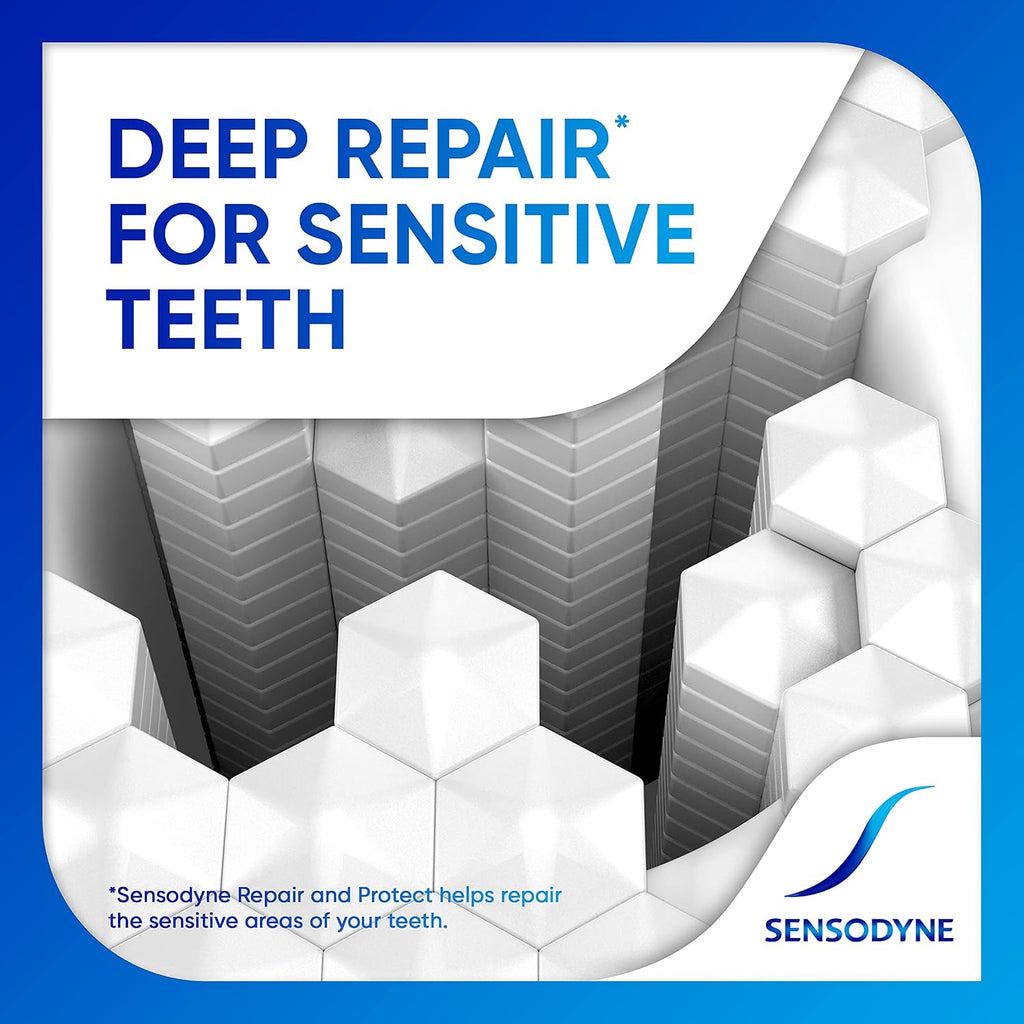 Sensodyne Repair and Protect Whitening Toothpaste, 3.4 oz (Pack of 2) | Toothpaste for Sensitive Teeth and Cavity Prevention