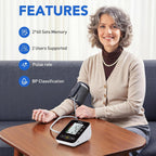 maguja Upper Arm Blood Pressure Monitor Auto Digital for Home Use(Black) | Blood Pressure Machine,One-Button Design BP Monitor with Adjustable Wide-Range Cuff for Adult Travel