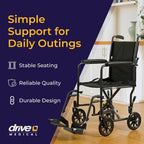 Drive Medical Folding Transport Wheelchair, Swing-Away Footrest, Silver | Lightweight Transport Wheelchair Folds for Easy Storage and Travel with Swing-Away Footrest for Simple Transfers