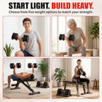 Adjustable Dumbbell Set of 2, 50LBS/100LBS Weights Dumbbell Set with Storage Box, 25lbs/50lbs Pair Adjustable Weights with Anti-slip Silicone Grip, 5-in-1/10-in-1 Quick-Lock Hand Weight Set For Home Gym Suit both Men and Women