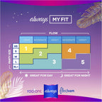 ALWAYS Radiant, Size 4, Overnight Sanitary Pads with Wings, Scented, 10Count, (Pack of 10)