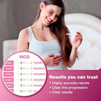 Pregnancy Test Strips Early Detection: Easy@Home 40 x HCG Strips 10mIU/mL, Accurate Early Pregnancy Tests, Sensitive HCG Pregnancy Test Strips with Smart APP, Home Fertility Testing Kit 40 Packs