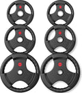 GIKPAL Olympic Weight Plates, 2-Inch Rubber Coated for Strength Training