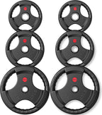 GIKPAL Olympic Weight Plates, 2-Inch Rubber Coated for Strength Training
