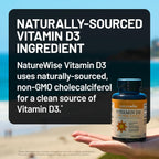 NatureWise Vitamin D3 5000IU Supplement, Bone & Immune Health, 30 Softgels