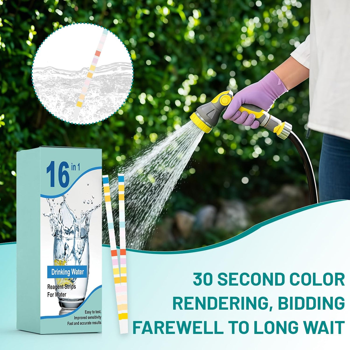 150 Pieces 16 in 1 Water Test Strips, Pool and SPAs Water Test and Drinking Water, Water Test Strips Kit with 16 Parameters, Total Hardness Analysis, pH Test, Alkalinity