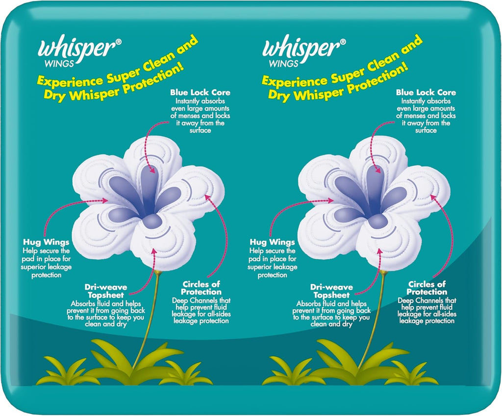 Whisper Wings Regular Flow Pads 40pk Super Value Pack