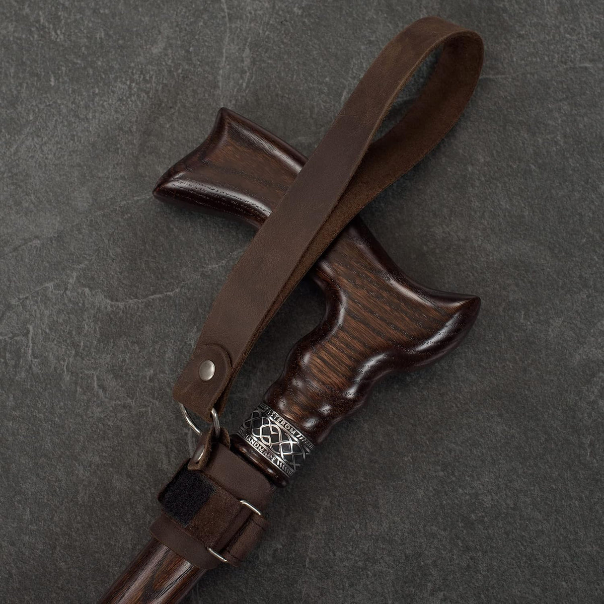Asterom Handmade Leather Cane Strap - Stylish Wrist Strap for Canes and Walking Sticks