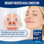 Breathe Right Nasal Strips, Large, Relieves Nasal Congestion, Tan, 30 ct | Opens nose and increases nasal airflow, helps relieve nasal congestion for better breathing, drug-free, use anytime, anywhere