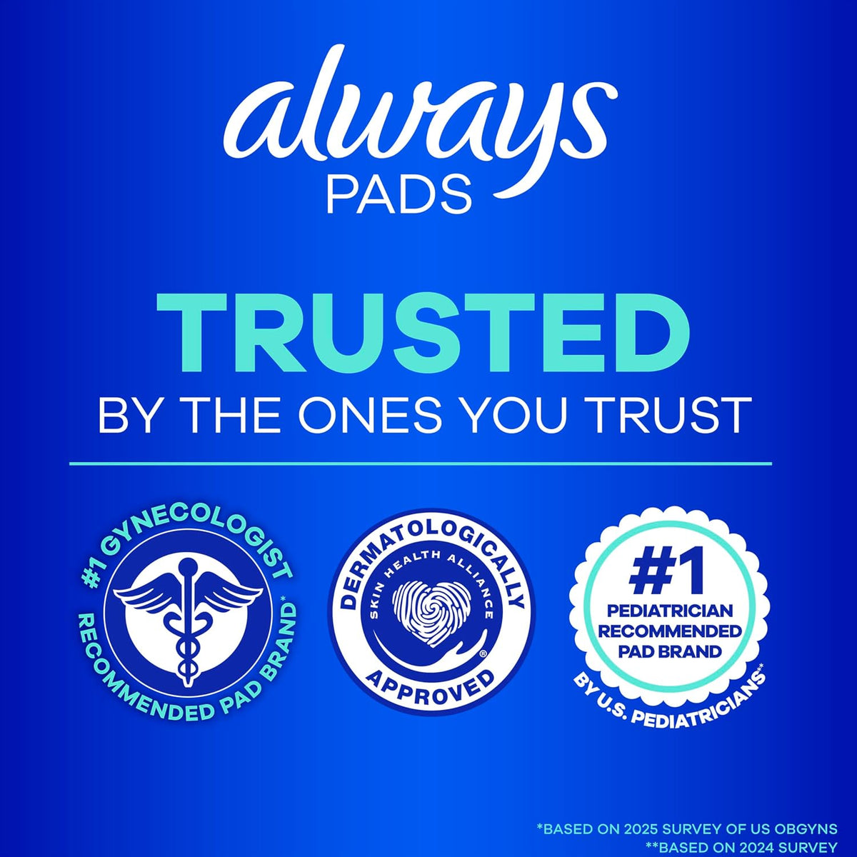 Always Ultra Thin Feminine Pads with Wings for Women, Size 2, Long Super Absorbency, Unscented, Up to 100% Leak-Free Protection, 58 Count