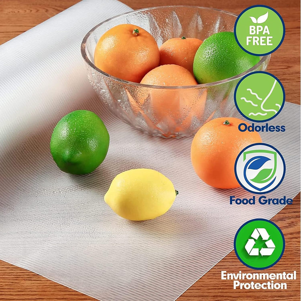 Shelf Liner Drawer Liner Cabinet Liner Fridge Liners Non Adhesive Non-Slip Washable Cupboard Pad for Kitchen Clear Refrigerator Mat