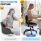 Ergonomic Seat Cushion with L-Shaped Design for Office Chair (Black)