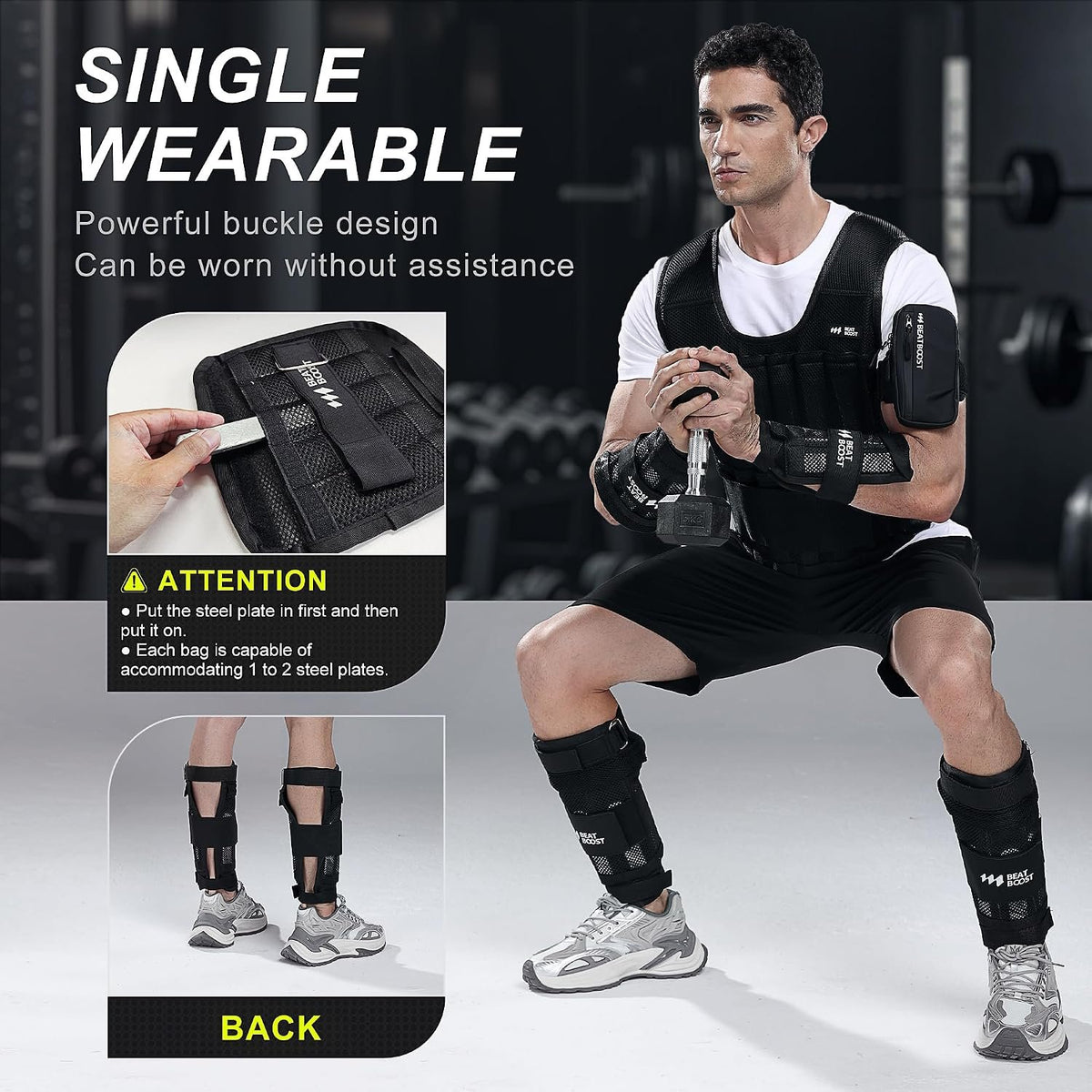 Ankle Wrist Weights 5lb/10lb/15lb/20lb/25lb/30lb Adjustable Leg Arm Weights for Men Walking Pilates Exercise Workout Gym Aerobics