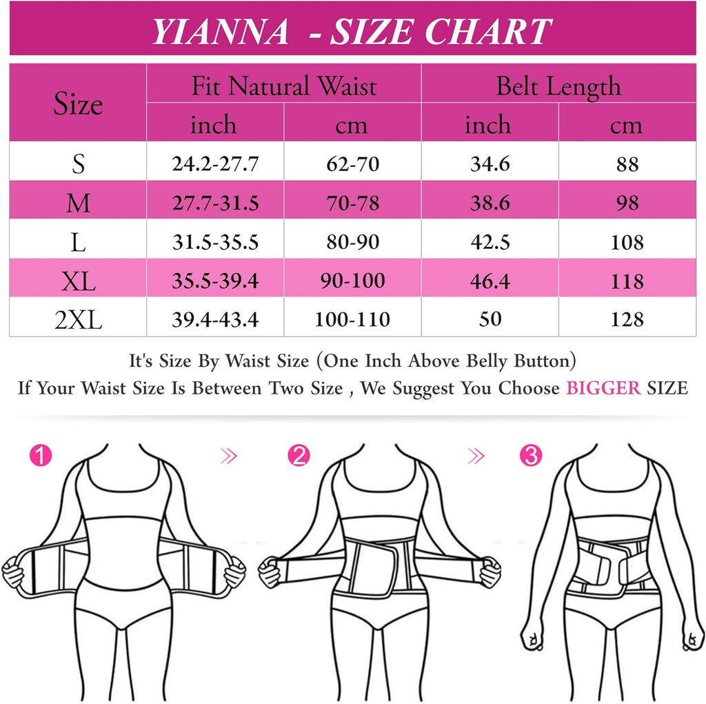 YIANNA Girdle Reductora Mujer Abdominal Lumbar Fajas Reductoras Abdomen Adjustable for Sport Fitness Postpartum