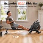 YOSUDA Rowing Machine for Home, Magnetic Rower Machine for Beginners to Athletes, Use with Resistance Adjustment Function, Bluetooth, App Supported, LCD Monitor, and Comfortable Seat Cushion