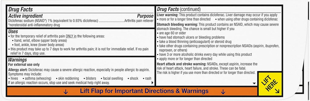 Voltaren Arthritis Pain Gel, Diclofenac Pain Relief Cream, 100 g, 2 Pack | Prescription Strength Topical Arthritis Pain Relief with Diclofenac, Targets Inflammation, Improves Mobility, Easy Open Cap