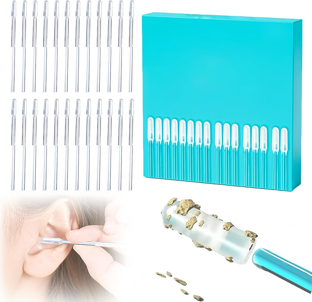Earwax Removal Adhesive Swabs, New Reusable Ear Wax Removal Tools with Dust Cover Packaging, Adhesive Ear Wax Removal Tools, Ear Cleaning Tools Ear Curette for Kids & Adults