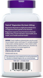 Natrol High Absorption Magnesium Glycinate 240 mg, 60 Capsules | Supports Healthy Sleep & Body, Gentle on Stomach, Supports Muscle Relaxation, Heart, Bone, Nerve & Brain Health