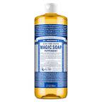 Dr. Bronner's Peppermint Pure-Castile Liquid Soap, Hand Soap, 32 oz | 18-in-1 Uses: Body Wash & Hand Soap for Men and Women, Shampoo, Face, Laundry, Floors, Cars, Pets - Fair Trade & Organic Oils