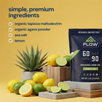Flow Formulas Lemon Lime Endurance Drink Mix, Top 12 Allergen-Free, Carbohydrate & Electrolyte Sports Fuel Powder for Performance Training, High Carb Exercise Support, Gluten-Free - 10 Servings