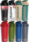 VELOMIX 8 Pack 28oz Protein Shaker Bottle for Protein Mixes, Crystal Clear | 8x Wire Whisk, Leak Proof Shaker Cups for Protein Shakes, Stackable, Multipack Value Set for Home, Gym, Office and Car