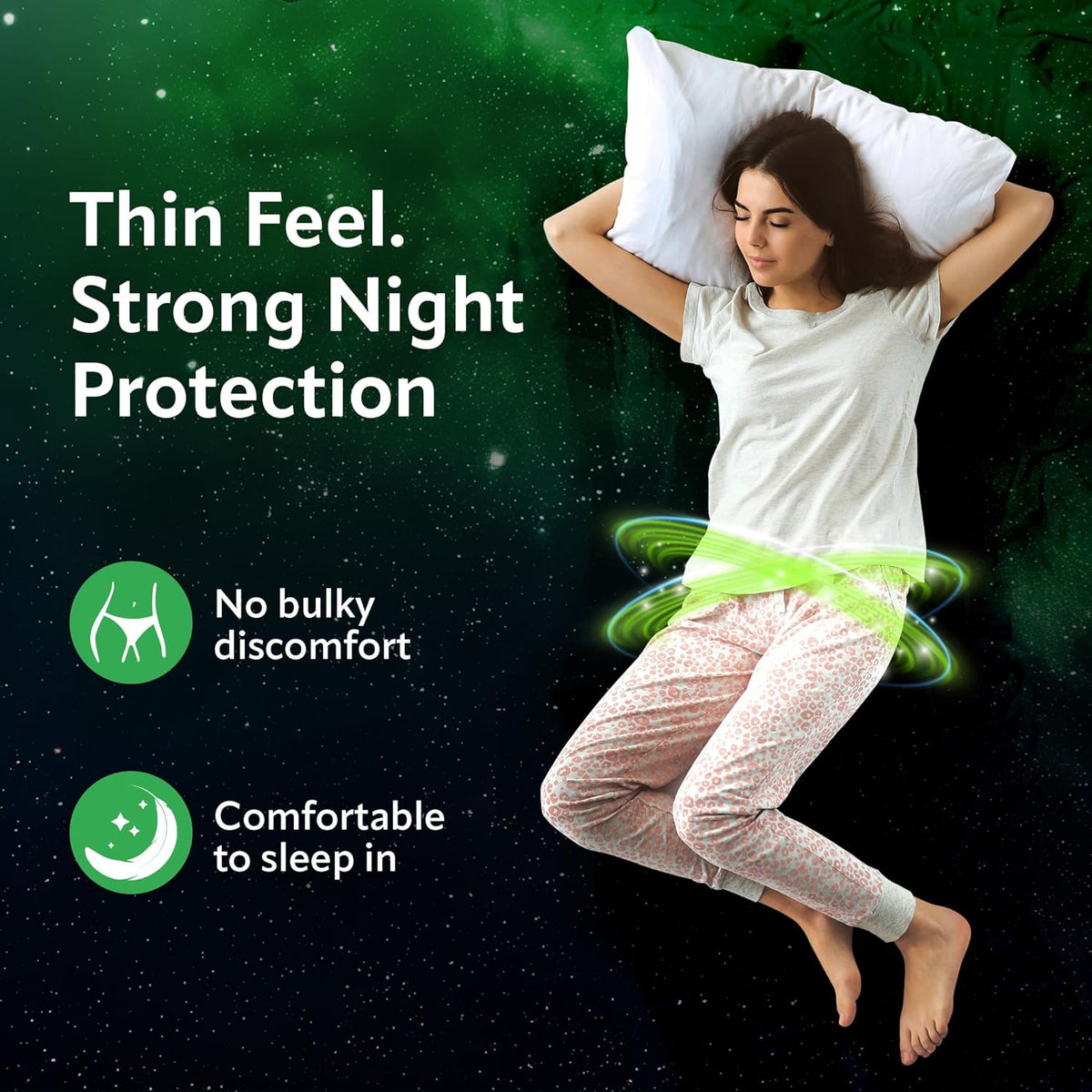 Evereve Ultra-Thin Nights Sanitary Pads for Women, XXL+ 360mm, 22 Pads, 60% Longer & Wider Back, Soft & Breathable, Rash-Free Comfort, 2X Faster Absorption, Dry Feel Protection, Heavy Flow Night Use