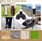 Dotday 2 Pack Cane Tips for Stability, Self Standing Cane Base Replacement | for Most Walking Canes, Walking Sticks, Folding Canes, Non-Slip Rubber Quad Cane Tip, Heavy Duty 4 Prong Rubber Cane Foot Pad