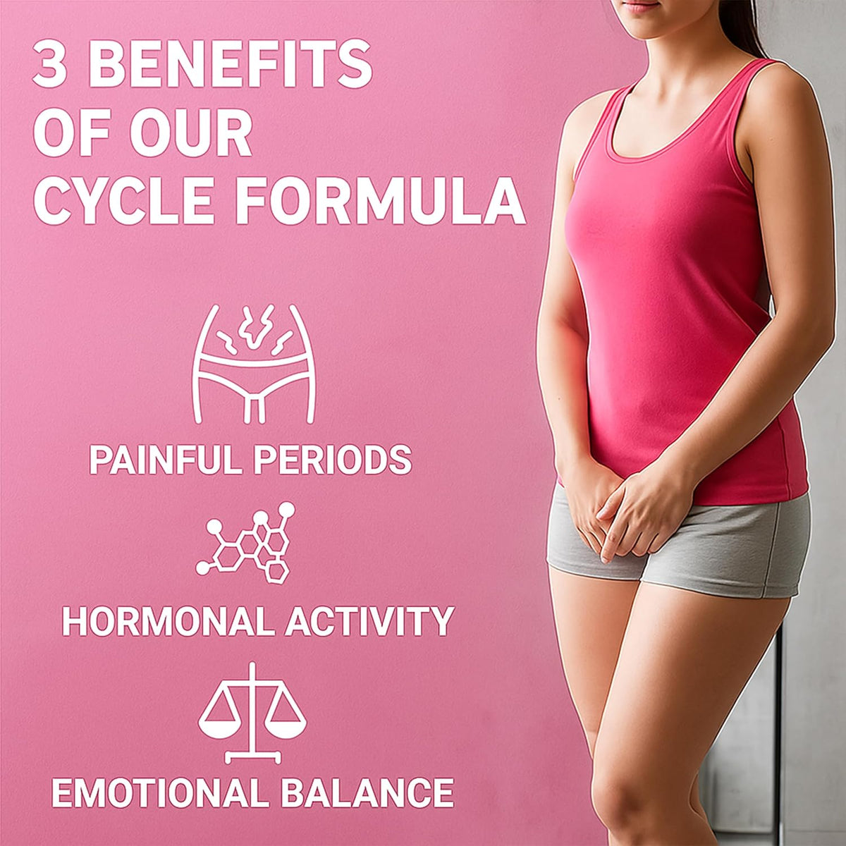 FemBalance — Women's Hormone Balance Supplement — Ashwagandha, Magnesium & Chamomile for PMS Relief, Mood & Energy — Hormonal Balance for Women — 90 Vegan Capsules