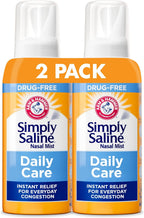 ARM & Hammer Simply Saline Daily Care Nasal Spray, [4.5 oz/Pack of 2] | Saline Nasal Spray, Drug-Free