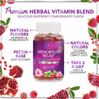 Menopause Supplements for Women - Natural Menopause Relief Support, Hormonal Balance & Hormone Support for Night Sweats, Hot Flashes & Mood Swings - 60 Vegetarian Gummies