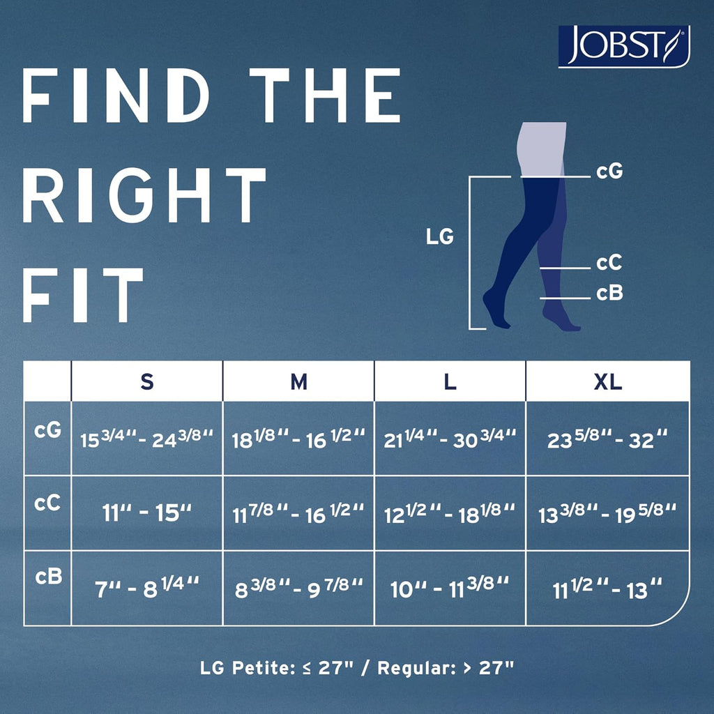 JOBST Relief 20-30 mmHg Thigh High Compression Stockings with Silicone Band, Open Toe