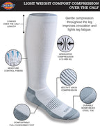 Dickies Men's Light Compression Comfort Over-The-Calf Socks, Available in M-XXL (2, 4 Pairs)