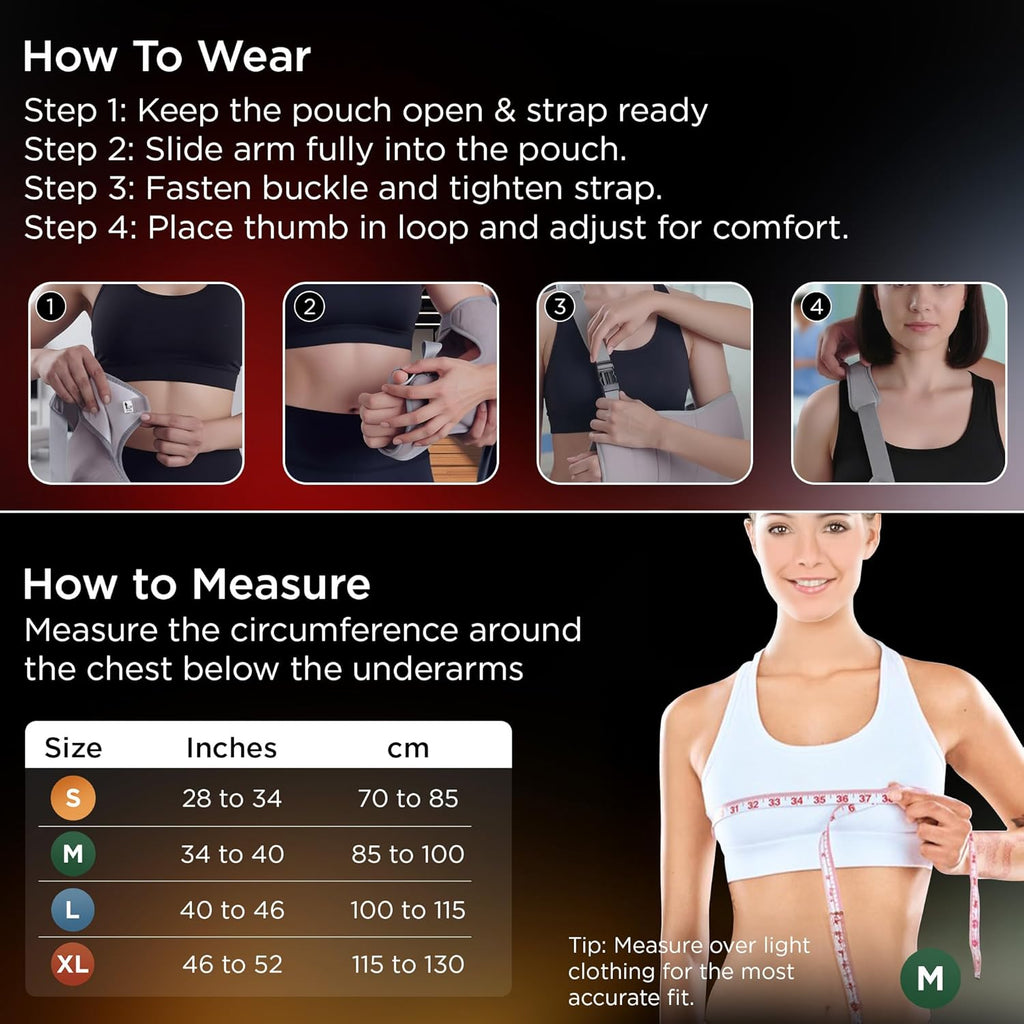 Dr Trust USA Tropical 4201 Arm Sling Pouch for Fracture, Shoulder & Forearm Support Adjustable Orthopedic Arm Immobilizer with Thumb Cradle for Fracture Recovery for Men & Women - Small