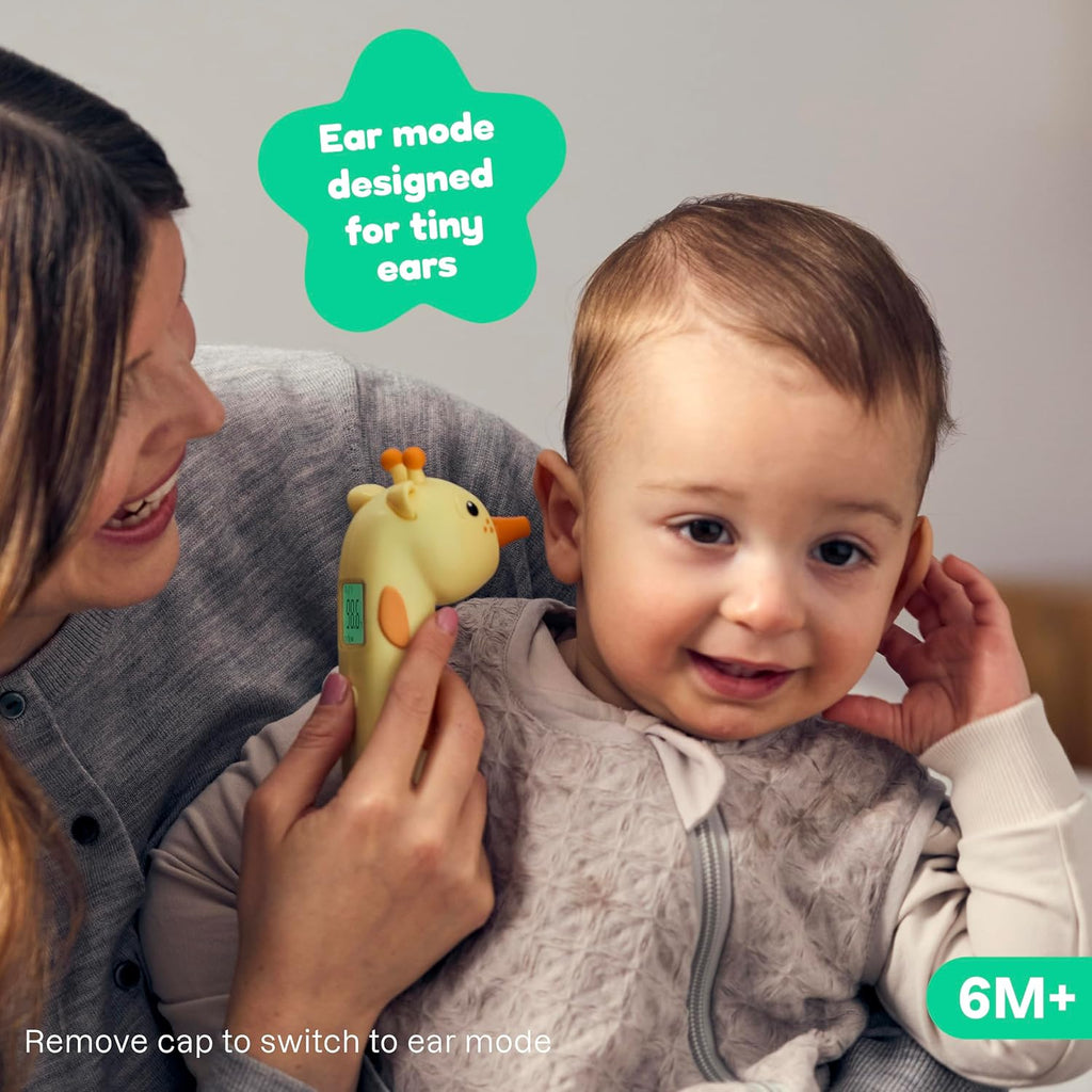 Baby Thermometer for Kids, Fever Buddy Giraffe | Digital Infrared No-Touch Forehead & Ear Thermometer, 3-in-1 Contactless Thermometer with Fever Indicator