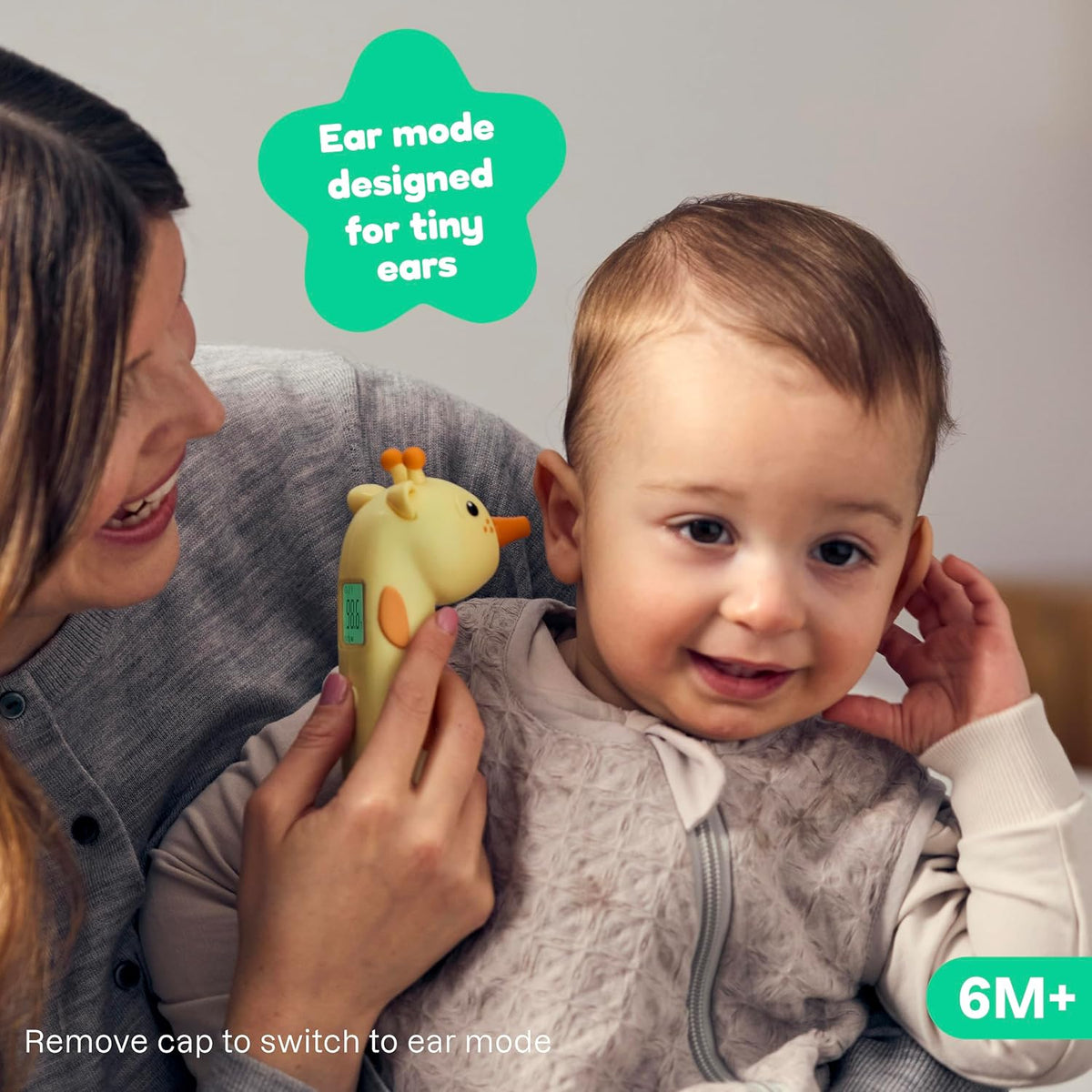 Baby Thermometer for Kids, Fever Buddy Giraffe | Digital Infrared No-Touch Forehead & Ear Thermometer, 3-in-1 Contactless Thermometer with Fever Indicator
