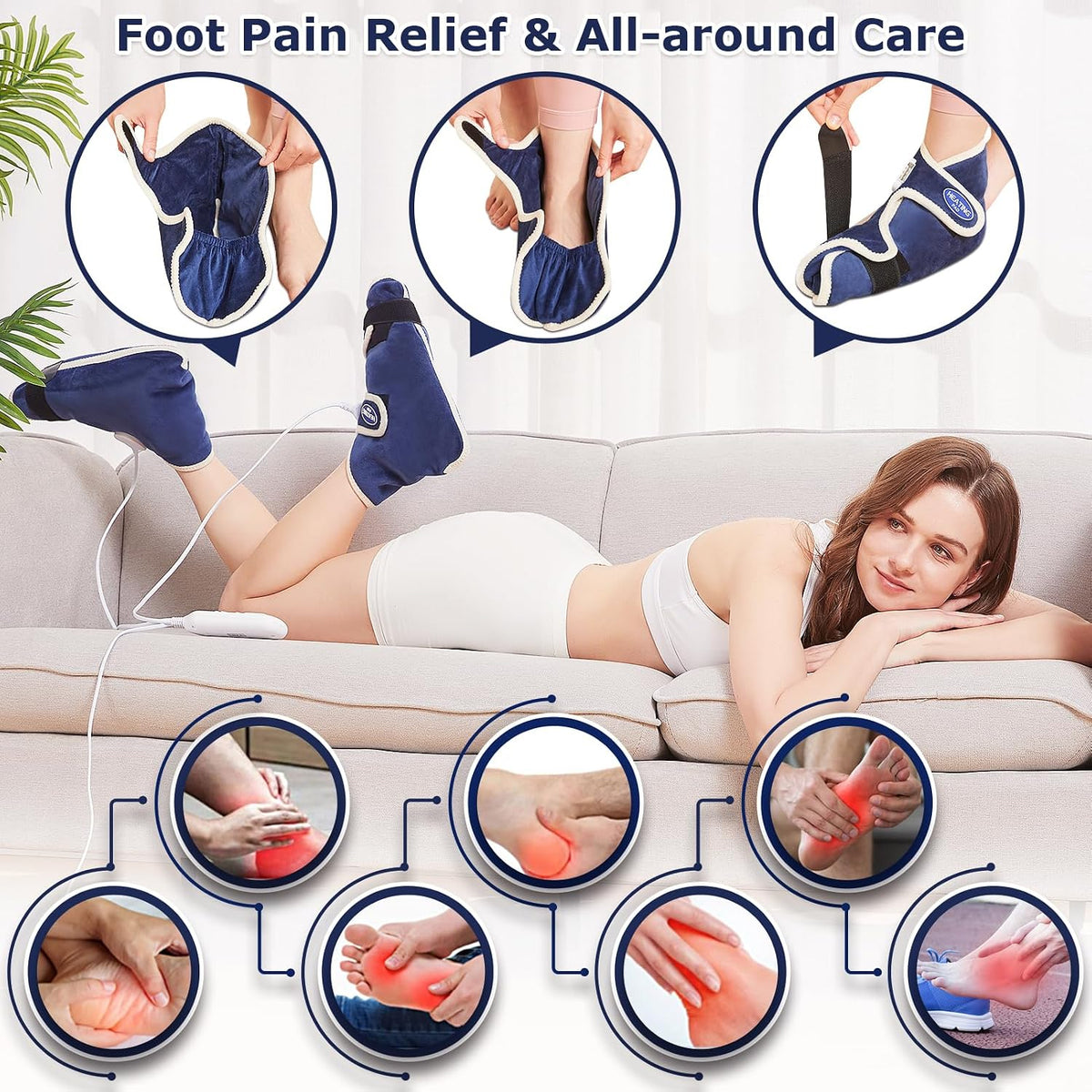 CAMECO 1 Pair Foot Heating Pad for Feet Neuropathy, Heated Foot Warmers for Women Men, Under Desk Plug in Foot Heat Therapy Pad for Feet & Ankles Plantar Fasciitis Pain Relief, 86-158? Temperature