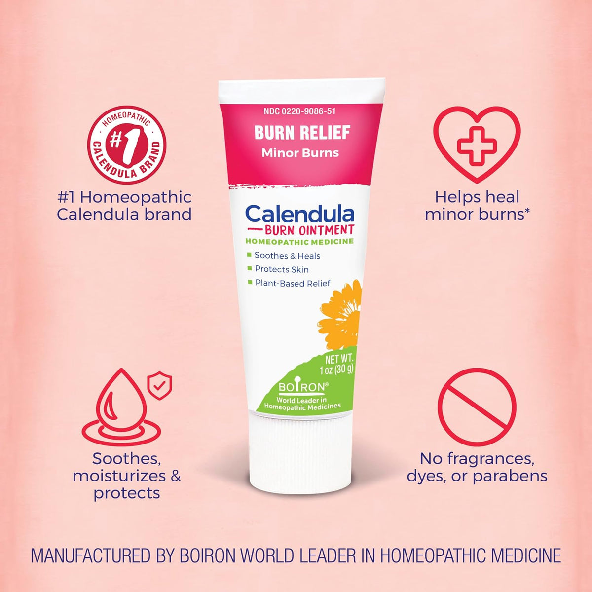 Boiron Calendula Burn Ointment for Relief from Minor Burns from Cooking, Friction, or Sunburns - 1 oz