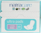 Natracare - Long Pads with Wings - Ultra Regular - Natural Product - Ideal for Intense Flows - Padded Layer - Soft and Comfortable - Suitable for Vegans - 10 Units