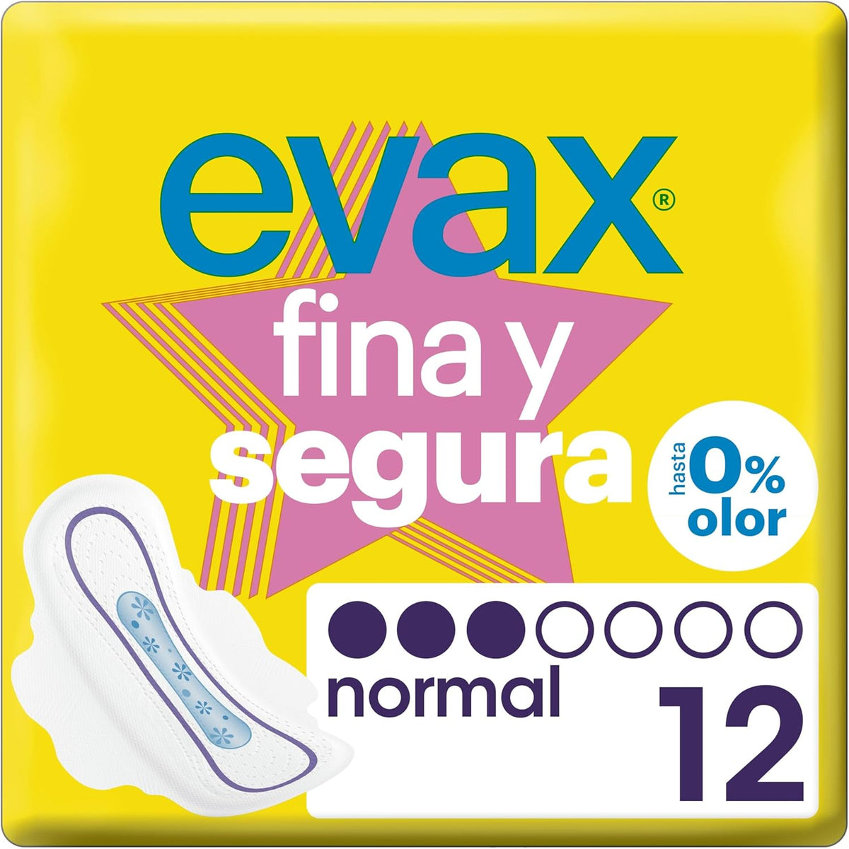 Evax Fine and Safe Pads with Wings, Normal, 12 Units, Up to 0% Odor