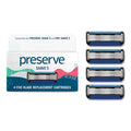 Preserve Shave 5 Razor Refills, Ceramic-Coated Blades, Aloe Strip, 4ct | Reusable Cartridges Fit Shave 5 Handle; Cocoa Butter Enriched Strip; For Men & Women; Cruelty-Free, Never Tested on Animals