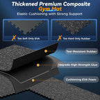 SUPERJARE 1" Extra-Thick Rubber Top Exercise Mat, Gym Flooring for Home Gym