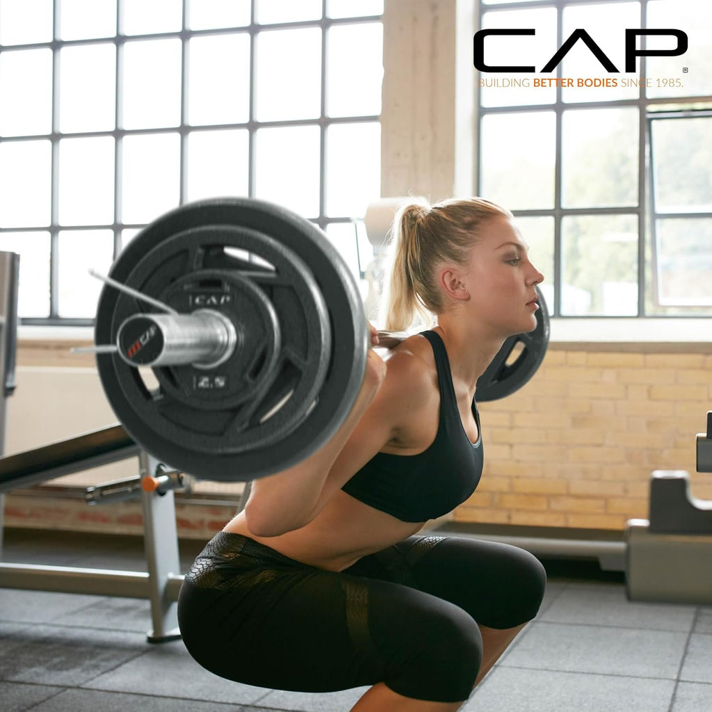 CAP Barbell 2-Inch Olympic Cast Iron Plate Weight Set | 75-285 lbs | Multiple Options