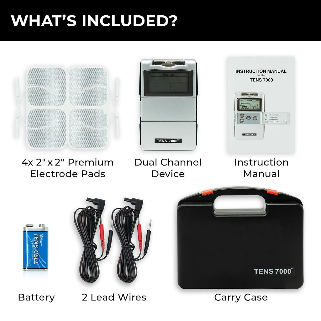 TENS 7000 Digital TENS Unit with Accessories - Muscle Stimulator Machine for Back Pain Relief, Sciatica, Neck, Nerve, Shoulder, Hip, Elbow, Muscle Pain Relief
