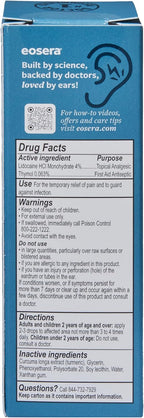 Ear Pain MD +Plus Earache Relief Drops – 4% Lidocaine + Antiseptic for Pain Relief & Infection Protection – Swimmer's Ear, Ear Infections, Allergies