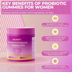 Feminine Probiotics Gummies for Women, Vaginal Probiotics with Slippery Elm,Prebiotics & Probiotics Supports pH Balance,Immune Health, Vegan, Non-GMO, Pineapple Flavor,60 Gummies 1 Pack